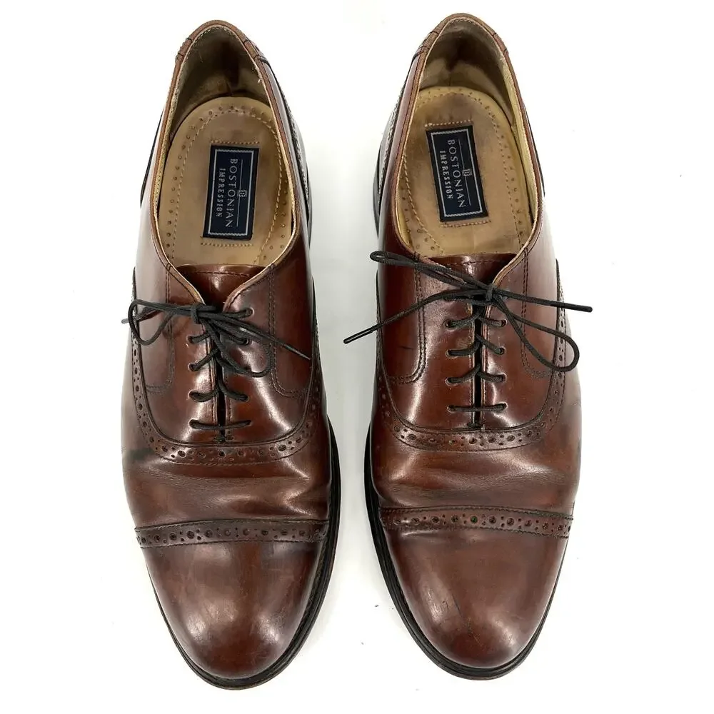 Bostonian Impression Mens Wingtip Brown‎ Leather Oxford shoes (22022) Size 9.5